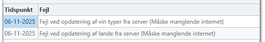 1. Aktuelle fejl